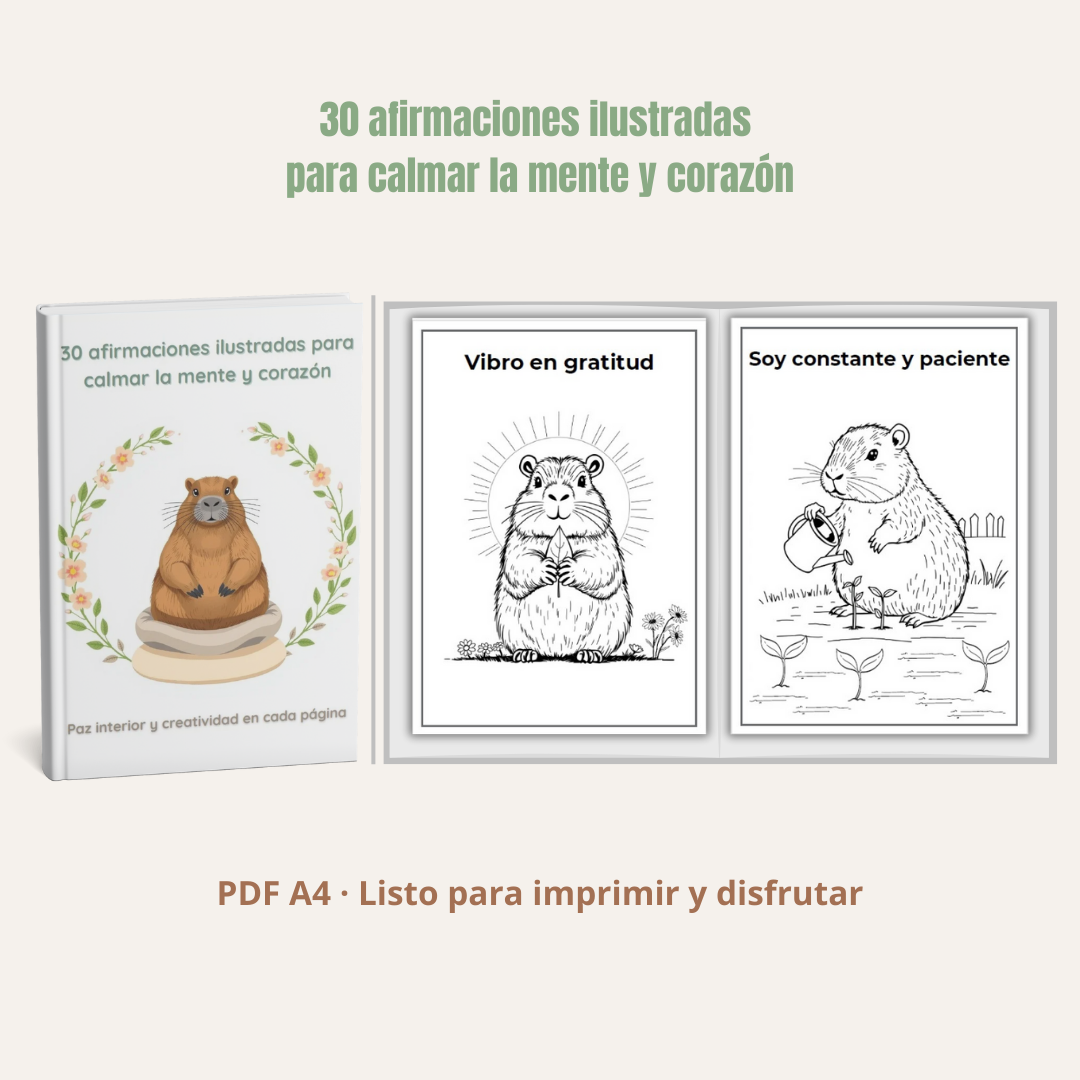 30 Afirmaciones ilustradas para calmar la mente y corazón (PDF)
